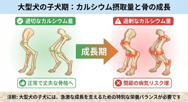 ご飯を食べる大型犬の子犬