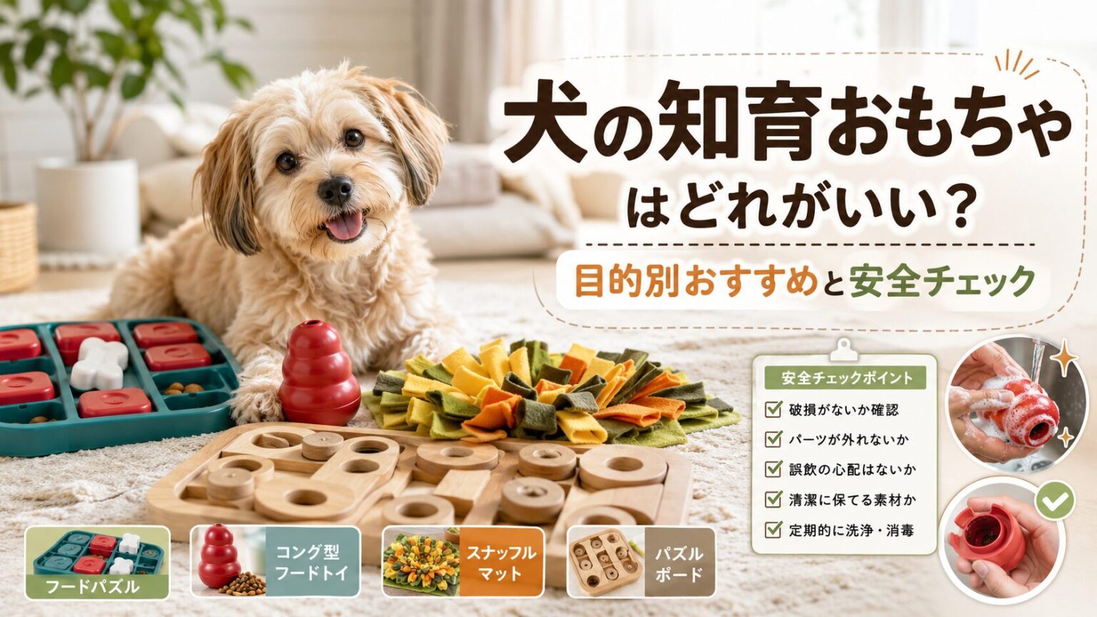 犬の知育おもちゃはどれがいい？目的別おすすめと安全チェック